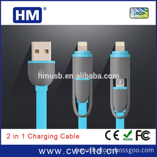 BSCI audit factory 2 in 1 retractable cable print logo